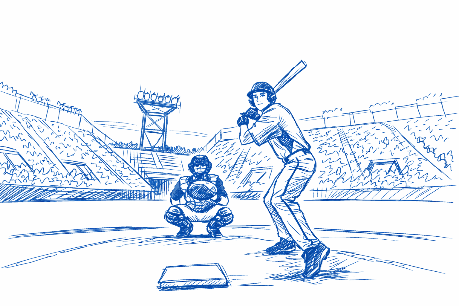 Baseball game at home plate